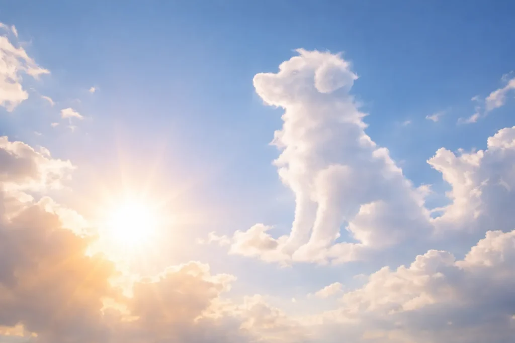 deuil chien : nuage en forme de chien