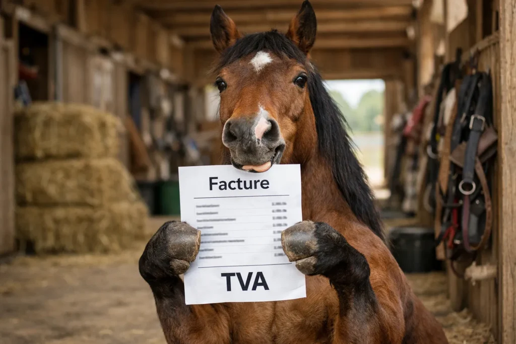 TVA pension chevaux : un cheval présente une facture