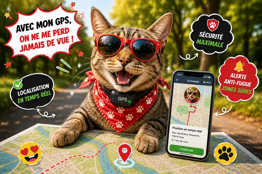 Collier GPS chat 2026 : guide comparatif complet (anti-étranglement, mini traceur, sans abonnement)