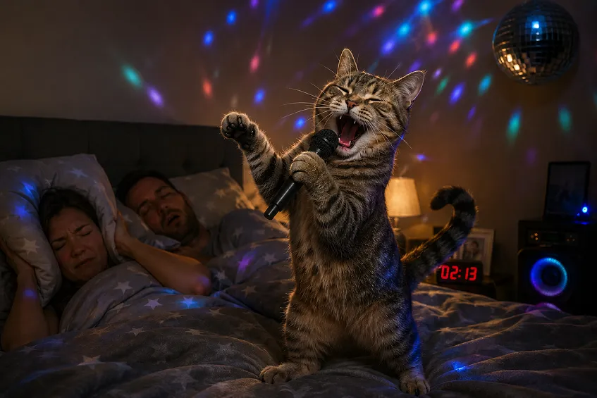 Chat qui miaule la nuit