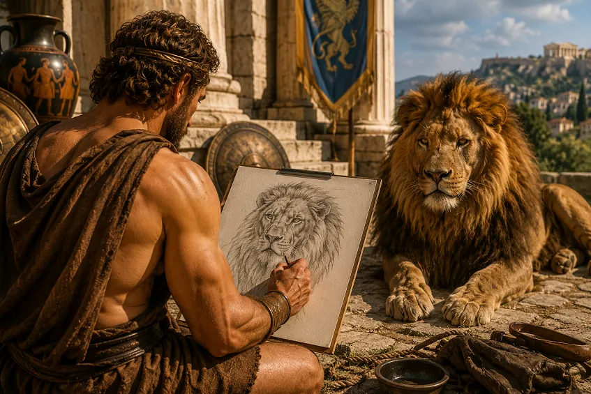 Lion dessin facile : le lion à crinière, le lionceau kawaii et la tête de lion