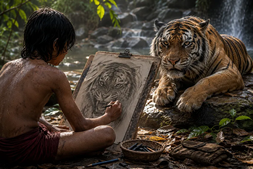 dessiner un tigre