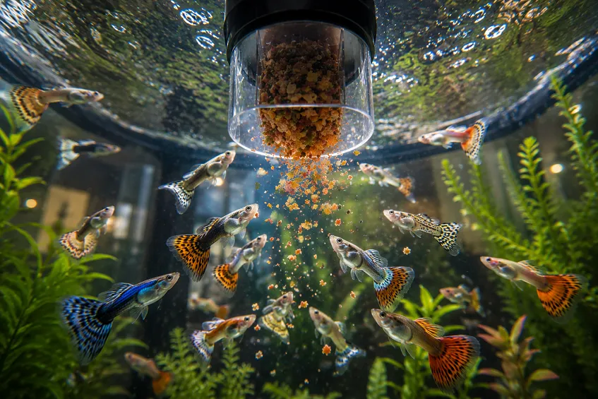 Distributeur nourriture poisson