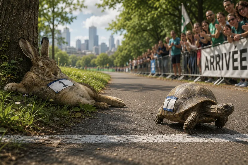 Créer sa formation en ligne en 2026 : guide complet + cas client 3 Le Lièvre et la Tortue La Fontaine