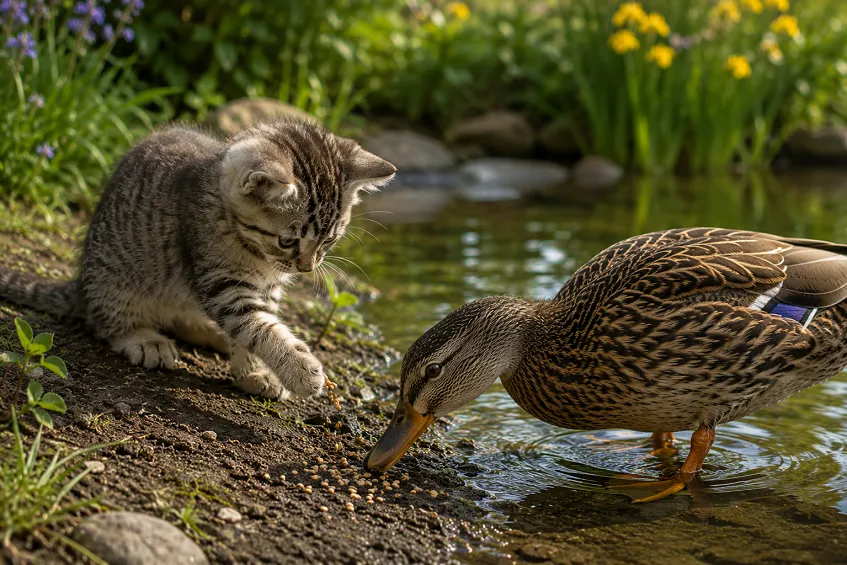 nourrir canard donner du pain