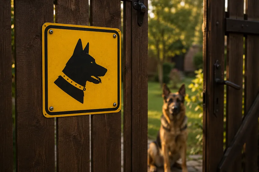 Panneau attention au chien