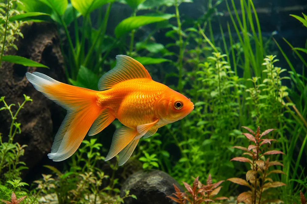 Combien de temps vit un poisson rouge ? 1 Durée de vie du poisson rouge : un poisson rouge en bonne santé dans un aquarium planté
