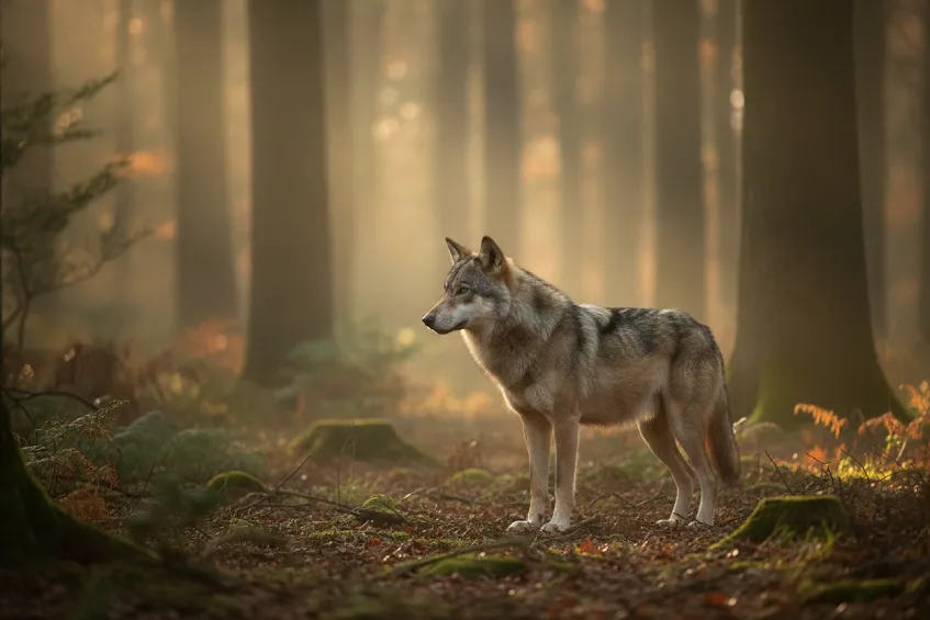 Code NAF vétérinaire : comprendre le 7500Z 1 Que mange le loup : un loup gris dans la forêt