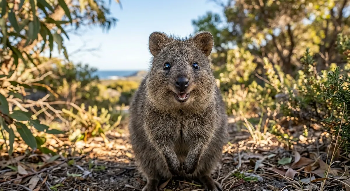 Quokka souriant, souvent élu animal le plus mignon du monde
