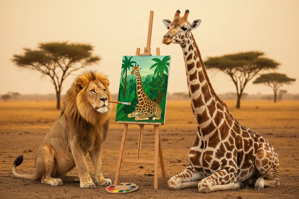 Girafe dessin facile : la girafe entière, sa tête de profil et la girafe kawaii