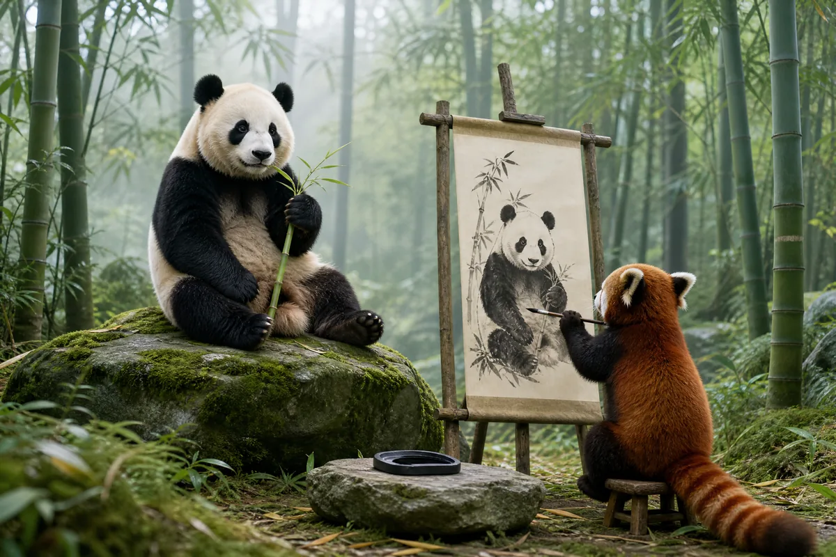 Panda dessin facile : panda géant, panda roux et panda kawaii