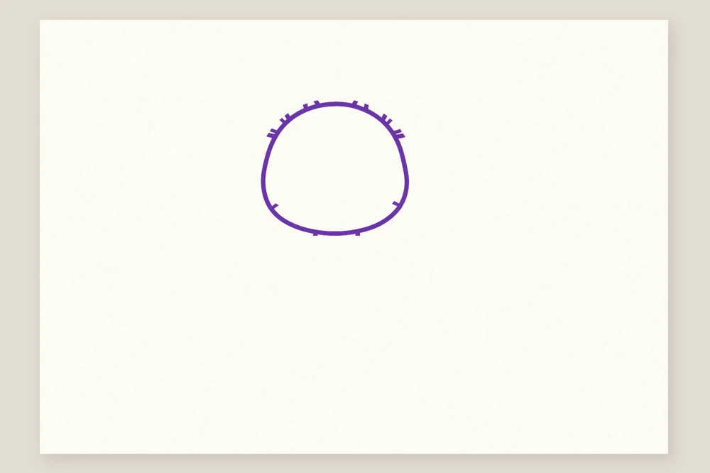 Dessin de girafe simple pour enfant : une grosse tête ronde
