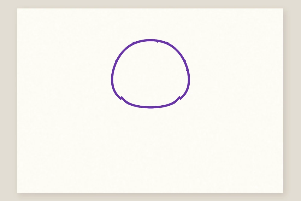 Dessin de vache simple pour enfant : un grand rond pour la tête